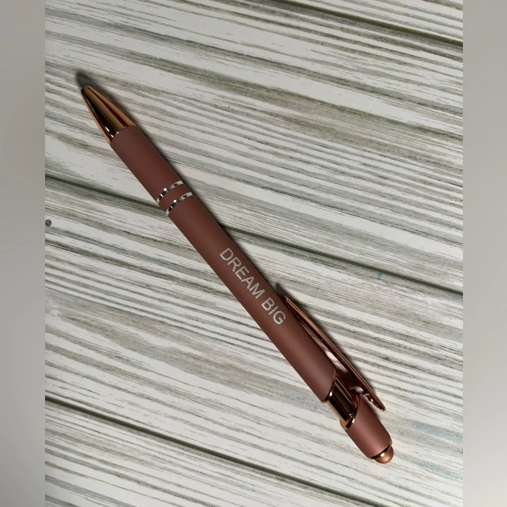 Hand Crafted Dream Big Black Journal and Rose Gold Pen